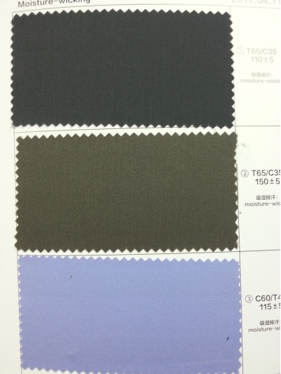 SC-GNLN   吸濕排汗 Moisture-wicking T65/C35  C60/T40  110/150/115±5GSM 側面照